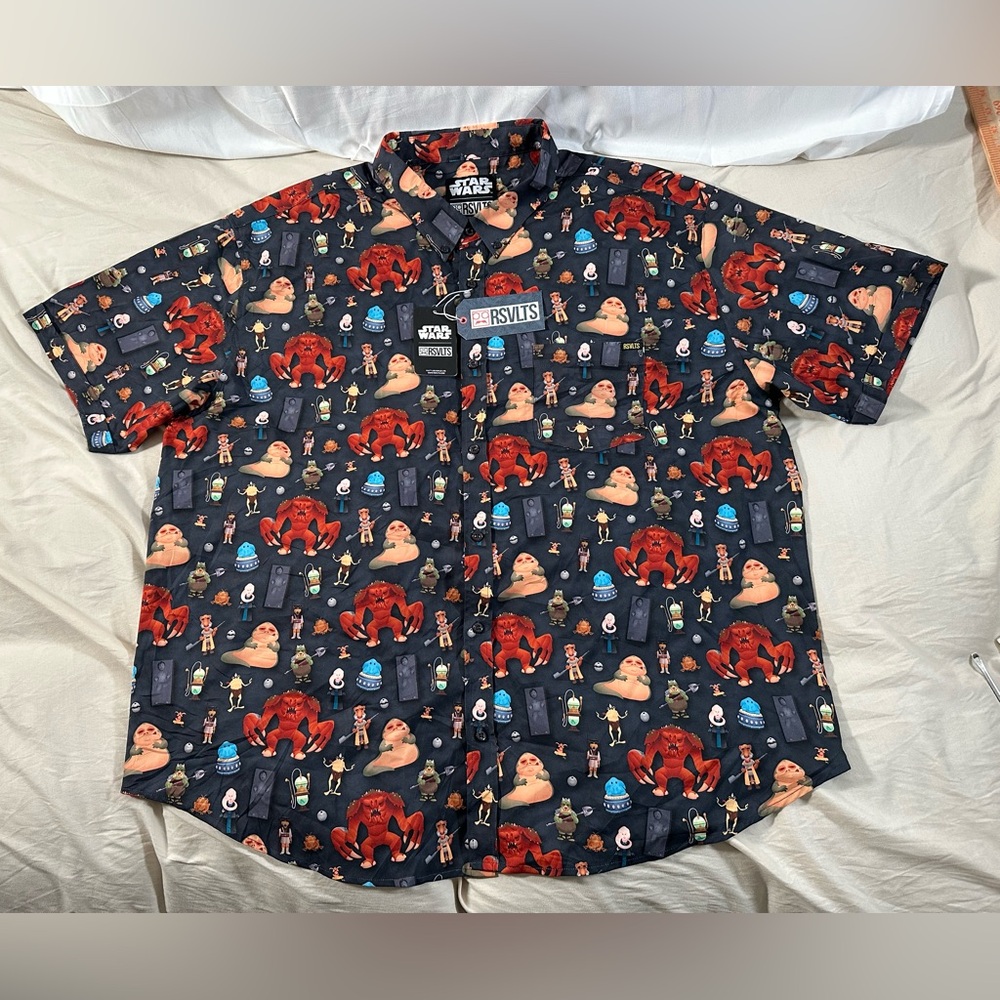 RSVLTS Exclusive Star Wars ROTJ Jabba's Palace Creatures Button Down Shirt 3XL
